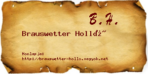 Brauswetter Holló névjegykártya